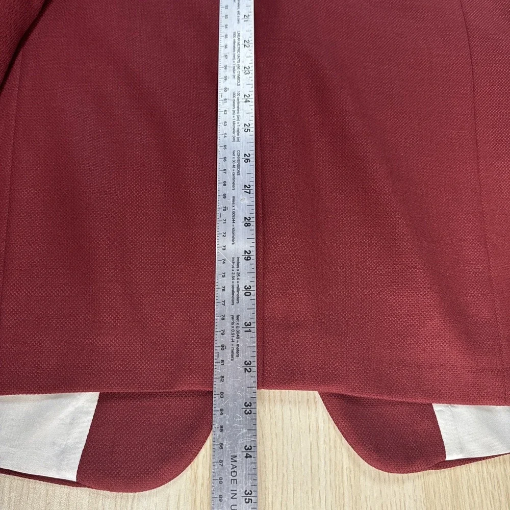 Tallia Uomo 100% Loro Piana & Italy Wool Burgundy Blazer Sport Jacket Size 46L